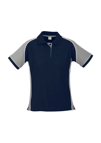Biz Collection Womens Nitro Short Sleeve Polo - Navy/Grey/White