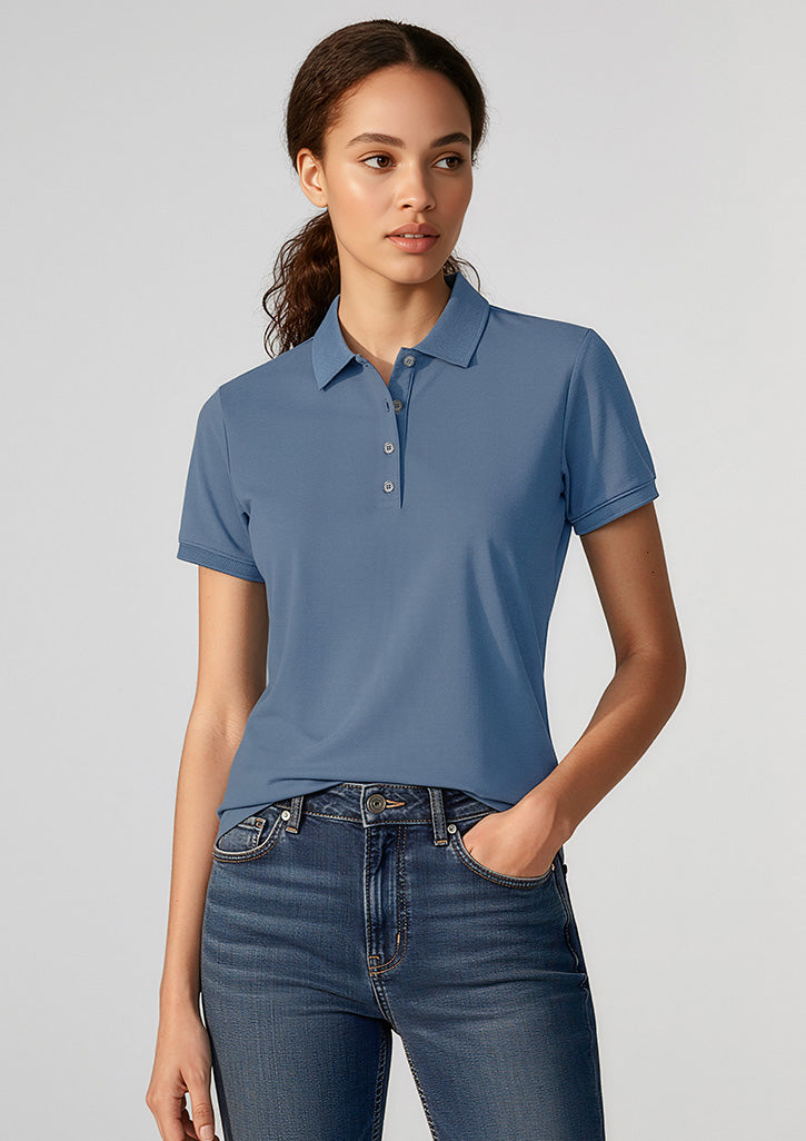 Biz Collection Womens City Short Sleeve Polo - Grey Smoke
