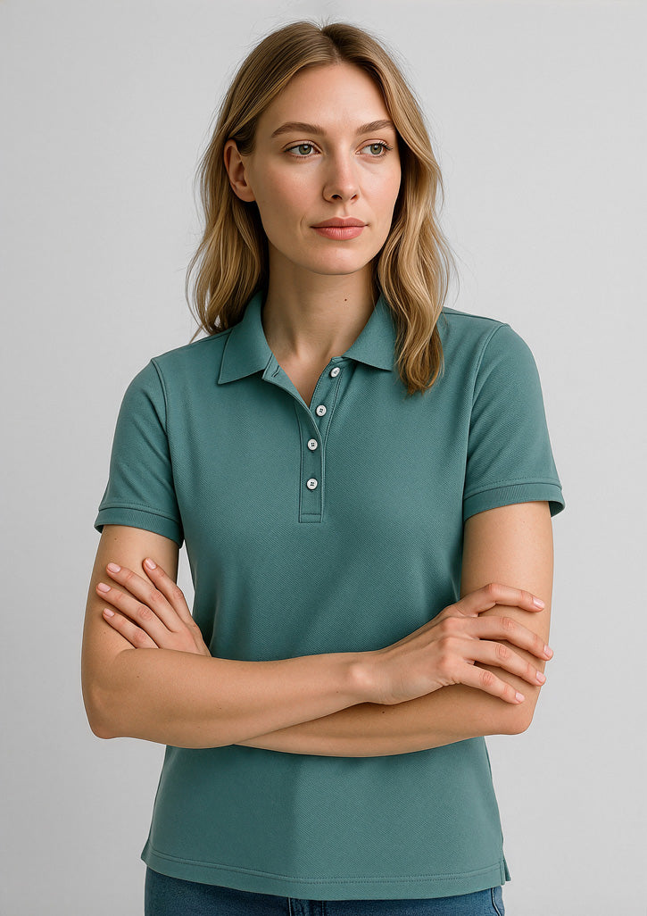 Biz Collection Womens City Short Sleeve Polo - Jasper Green
