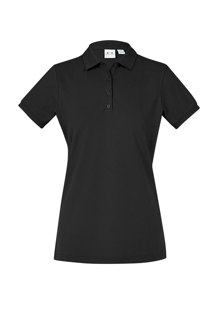 Biz Collection Womens City Short Sleeve Polo - Mineral Blue
