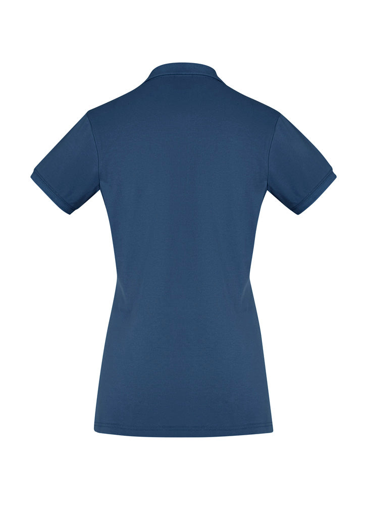 Biz Collection Womens City Short Sleeve Polo - Mineral Blue