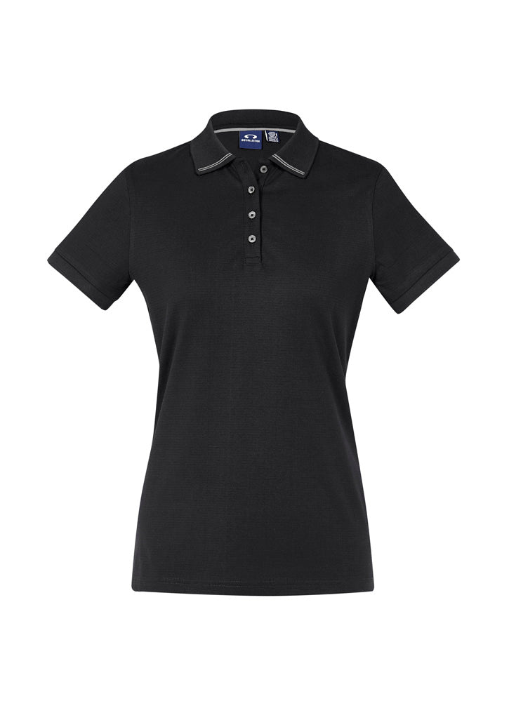 Biz Collection Womens Aston Short Sleeve Polo - Navy/Silver Grey