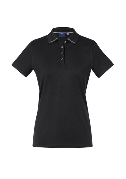 Biz Collection Womens Aston Short Sleeve Polo - Navy/Silver Grey