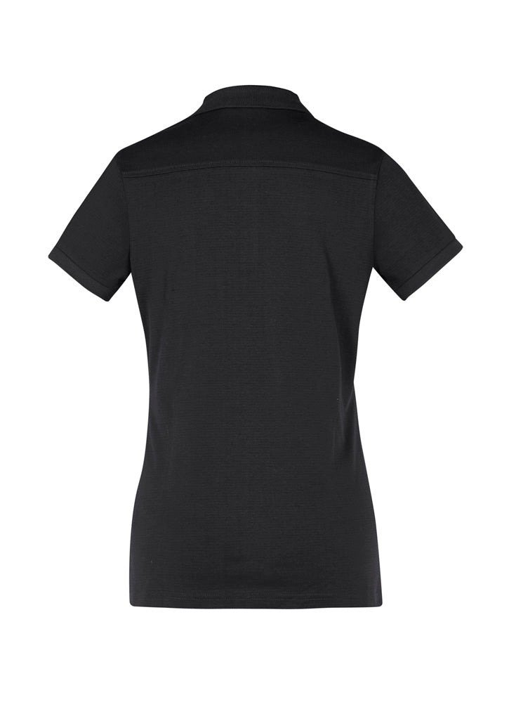 Biz Collection Womens Aston Short Sleeve Polo - Black/Silver Grey