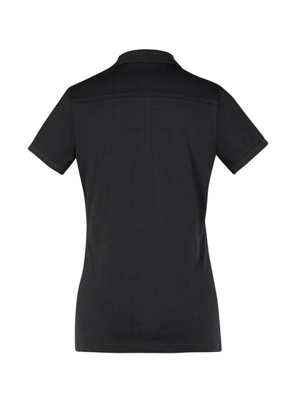 Biz Collection Womens Aston Short Sleeve Polo - Black/Silver Grey