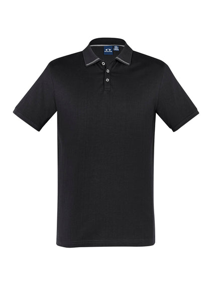 Biz Collection Mens Aston Short Sleeve Polo - Black/Silver Grey