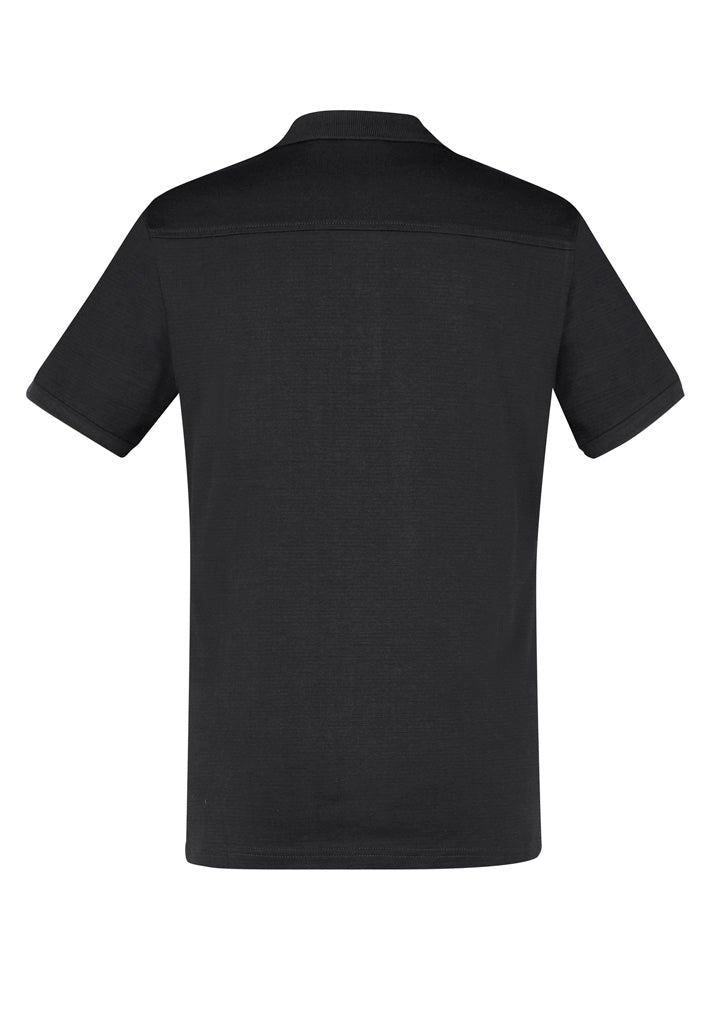 Biz Collection Mens Aston Short Sleeve Polo - Black/Silver Grey