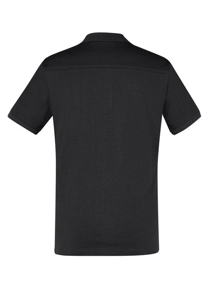 Biz Collection Mens Aston Short Sleeve Polo - Black/Silver Grey