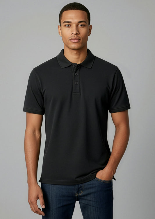 Biz Collection Mens Ice Short Sleeve Polo - Black