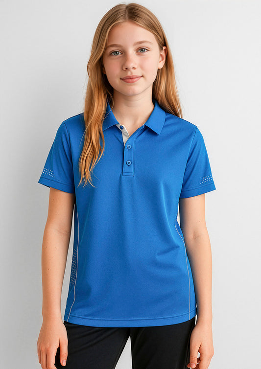 Biz Collection Kids Balance Short Sleeve Polo - Royal/White