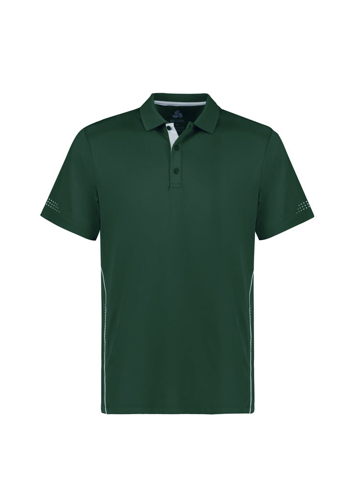 Biz Collection Kids Balance Short Sleeve Polo - Forest/White