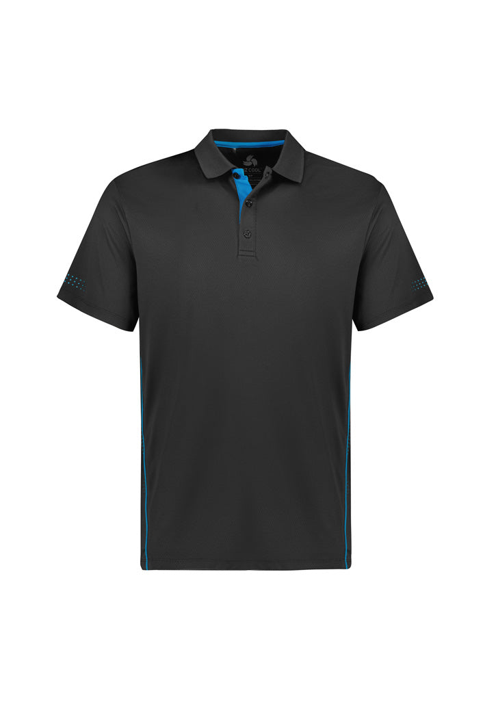 Biz Collection Kids Balance Short Sleeve Polo - Grey/Cyan
