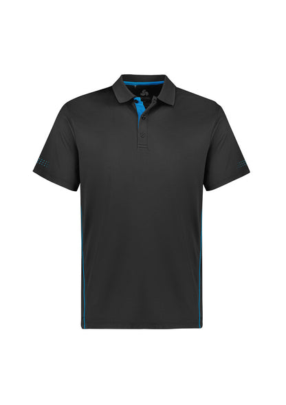 Biz Collection Kids Balance Short Sleeve Polo - Grey/Cyan