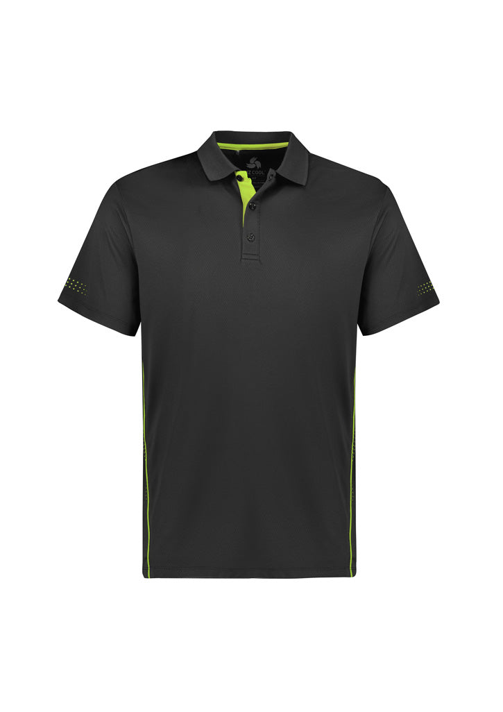 Biz Collection Kids Balance Short Sleeve Polo - Grey/Fluoro Lime
