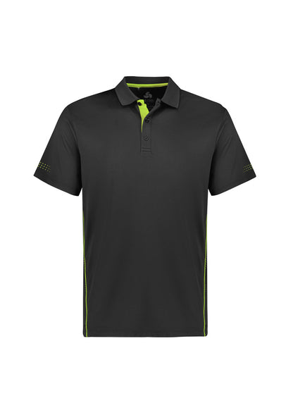 Biz Collection Kids Balance Short Sleeve Polo - Grey/Fluoro Lime
