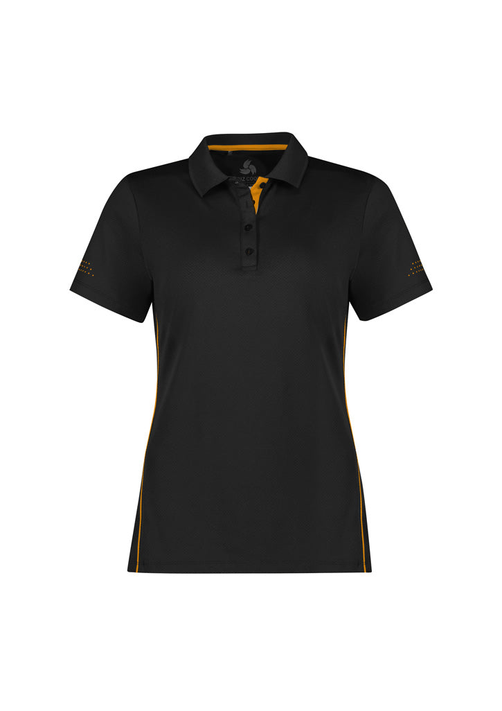 Biz Collection Womens Balance Short Sleeve Polo - Black/Gold
