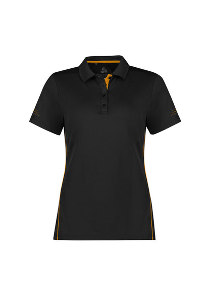 Biz Collection Womens Balance Short Sleeve Polo - Black/Gold
