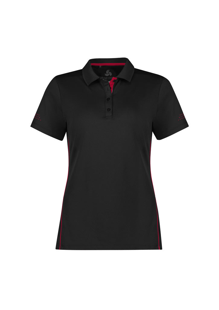 Biz Collection Womens Balance Short Sleeve Polo - Black/Red