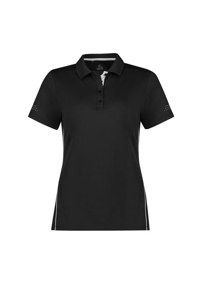 Biz Collection Womens Balance Short Sleeve Polo - Black/White