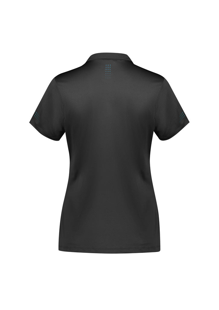 Biz Collection Womens Balance Short Sleeve Polo - Grey/Cyan