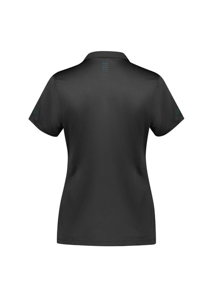 Biz Collection Womens Balance Short Sleeve Polo - Grey/Cyan