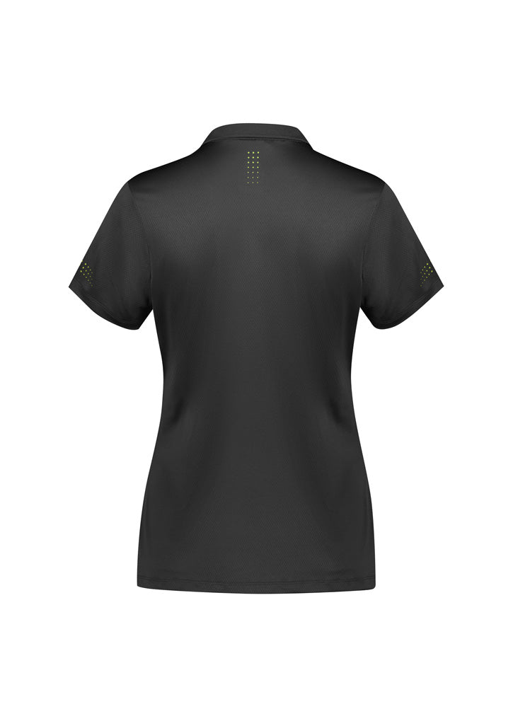 Biz Collection Womens Balance Short Sleeve Polo - Grey/Fluoro Lime