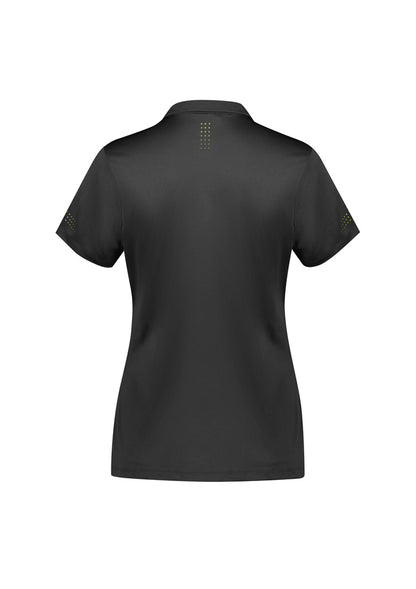 Biz Collection Womens Balance Short Sleeve Polo - Grey/Fluoro Lime