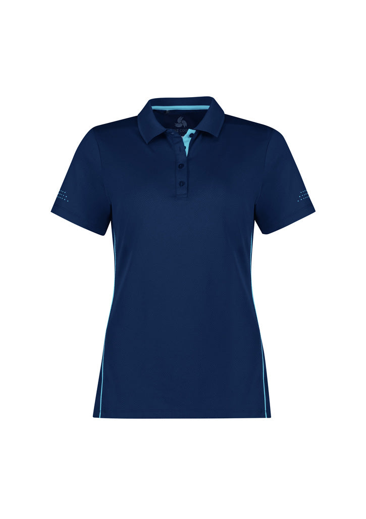 Biz Collection Womens Balance Short Sleeve Polo - Navy/Sky