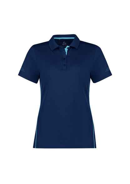 Biz Collection Womens Balance Short Sleeve Polo - Navy/Sky