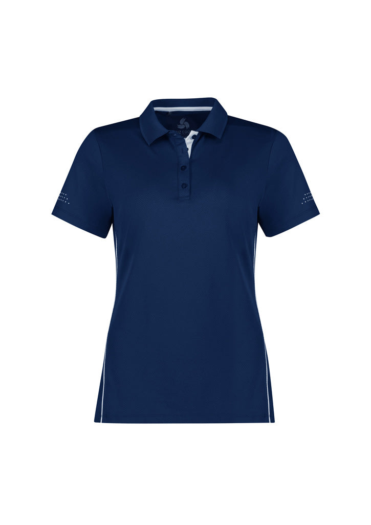 Biz Collection Womens Balance Short Sleeve Polo - Navy/White