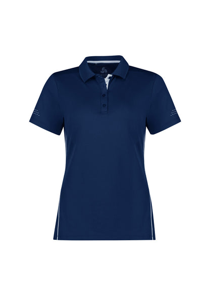 Biz Collection Womens Balance Short Sleeve Polo - Navy/White