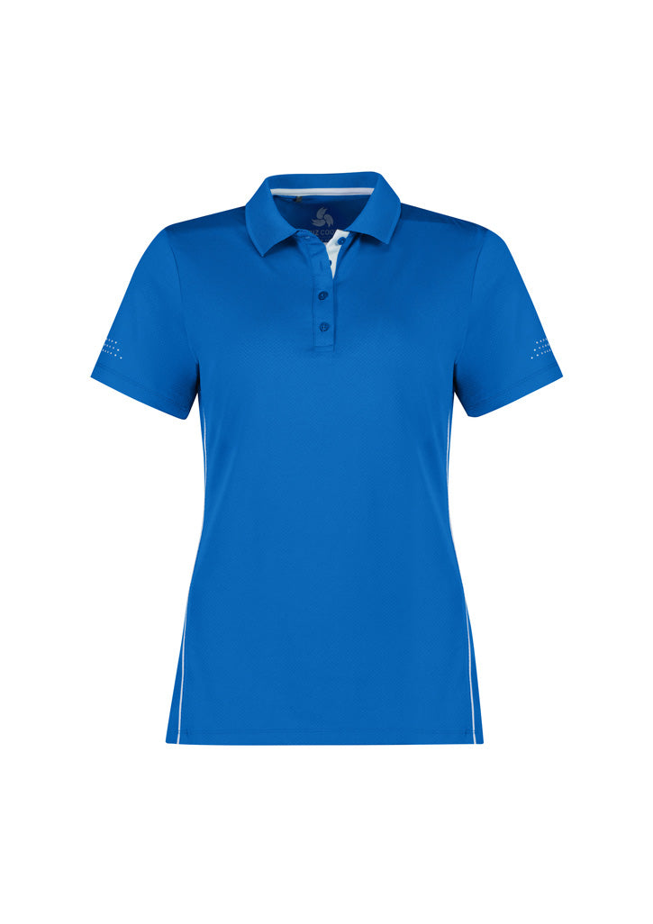 Biz Collection Womens Balance Short Sleeve Polo - Royal/White