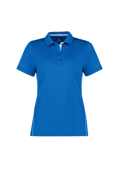 Biz Collection Womens Balance Short Sleeve Polo - Royal/White