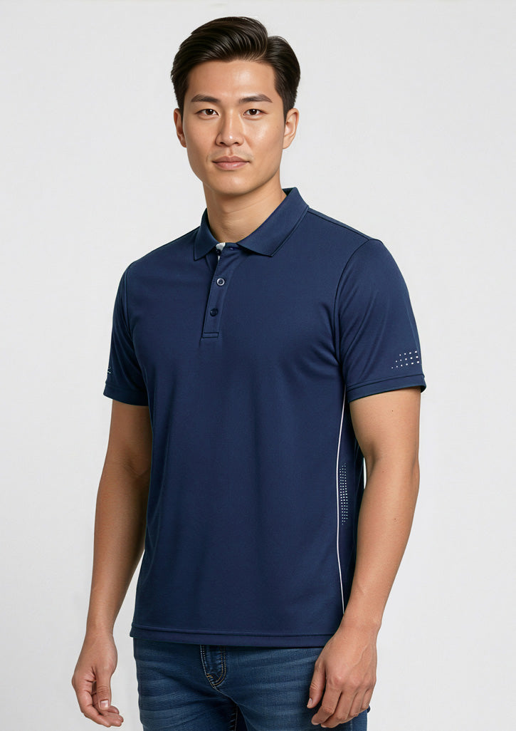 Biz Collection Mens Balance Short Sleeve Polo - Navy/White