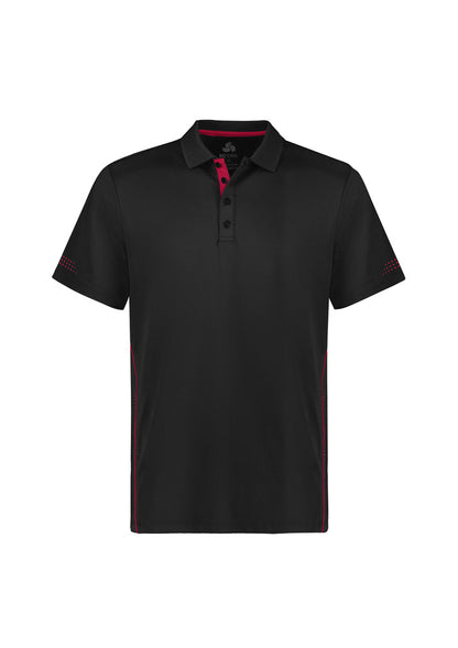 Biz Collection Mens Balance Short Sleeve Polo - Black/Red