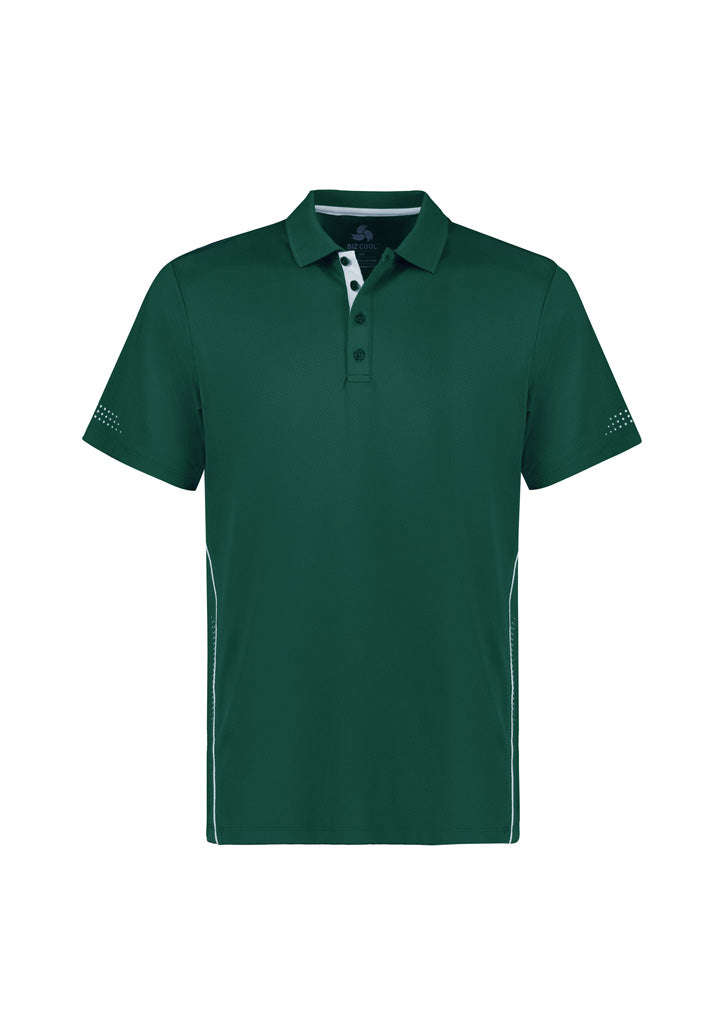 Biz Collection Mens Balance Short Sleeve Polo - Forest/White
