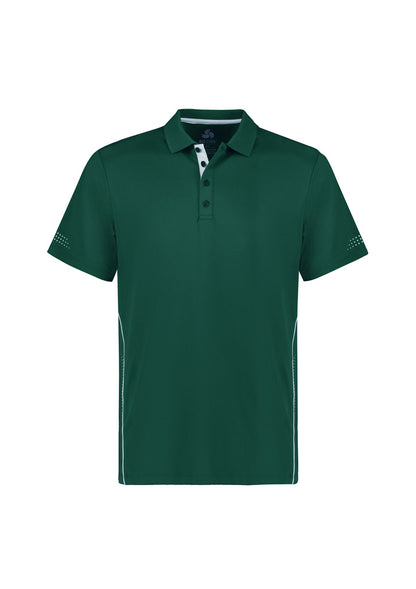 Biz Collection Mens Balance Short Sleeve Polo - Forest/White