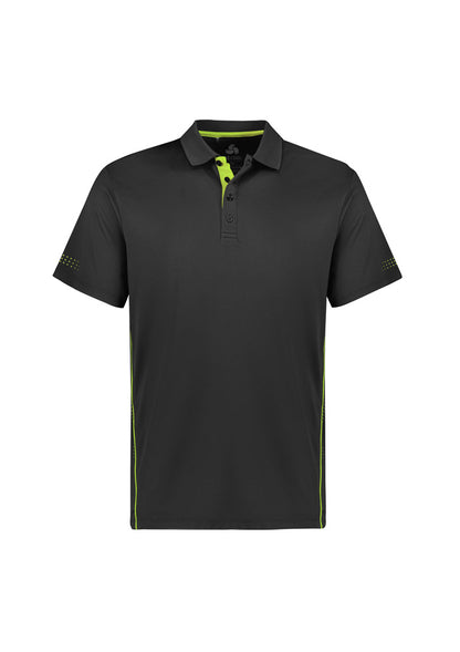 Biz Collection Mens Balance Short Sleeve Polo - Grey/Fluoro Lime