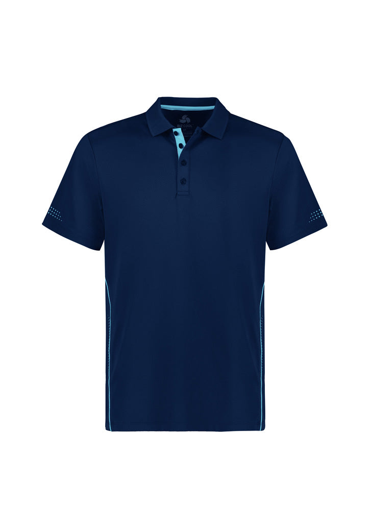 Biz Collection Mens Balance Short Sleeve Polo - Navy/Sky