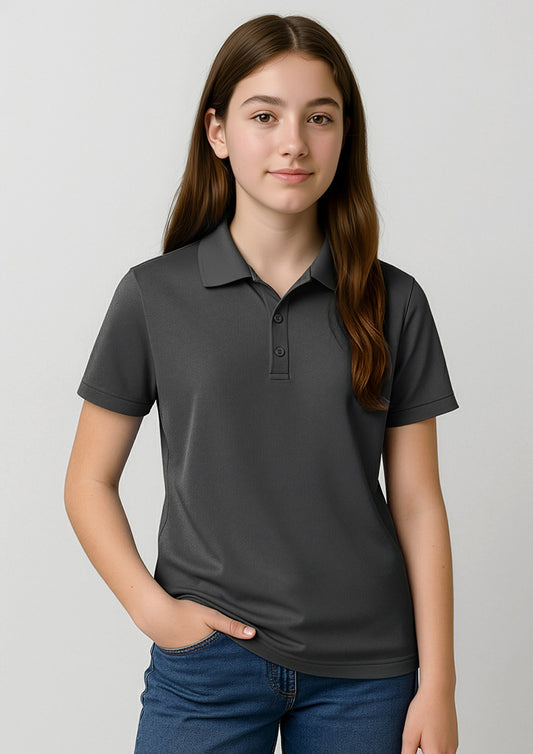 Biz Collection Kids Action Short Sleeve Polo - Grey