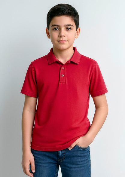Biz Collection Kids Action Short Sleeve Polo - Red