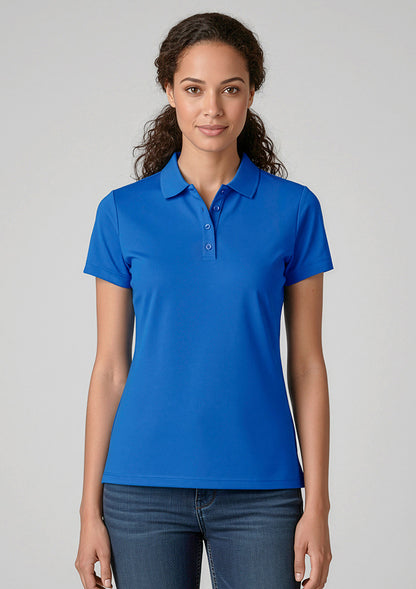 Biz Collection Womens Action Short Sleeve Polo - Royal
