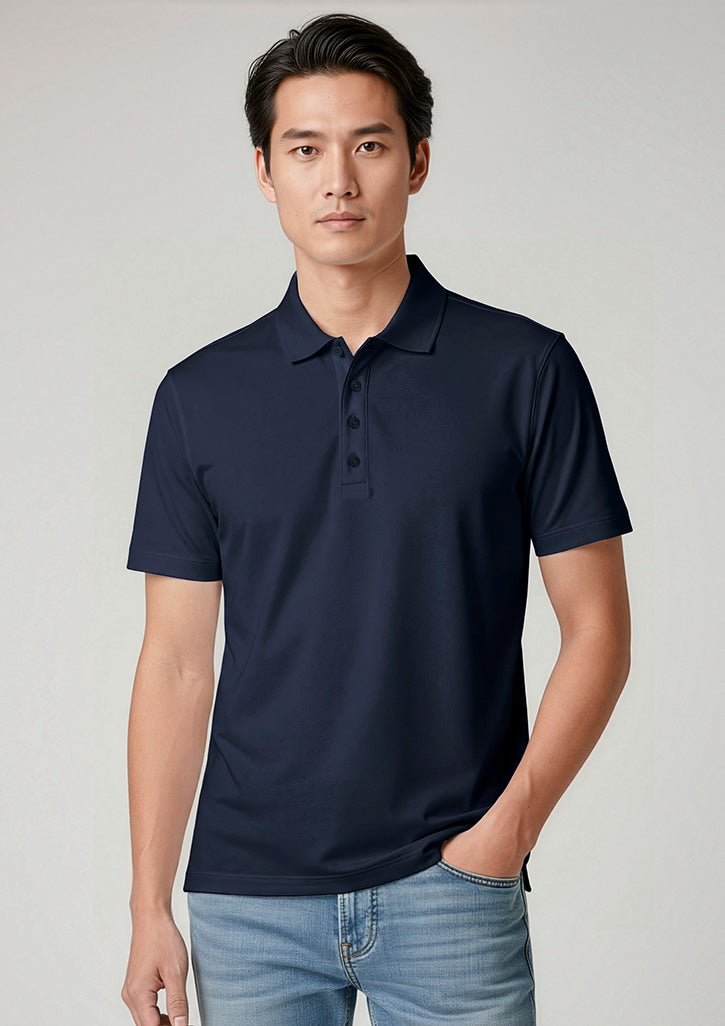 Biz Collection Mens Action Short Sleeve Polo - Navy