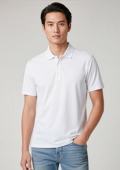 Biz Collection Mens Action Short Sleeve Polo - White