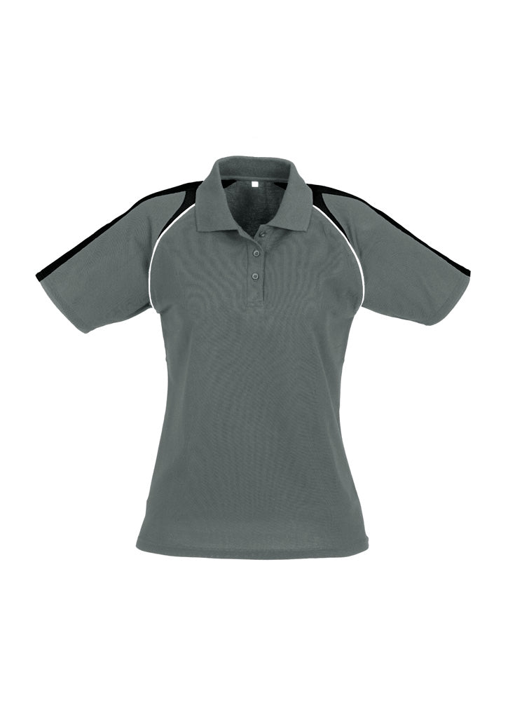 Biz Collection Womens Triton Short Sleeve Polo - Ash/Black/White