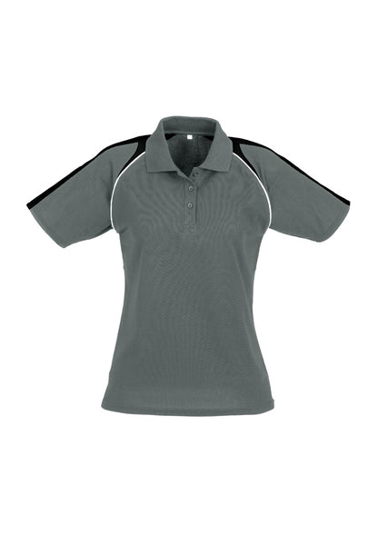 Biz Collection Womens Triton Short Sleeve Polo - Ash/Black/White