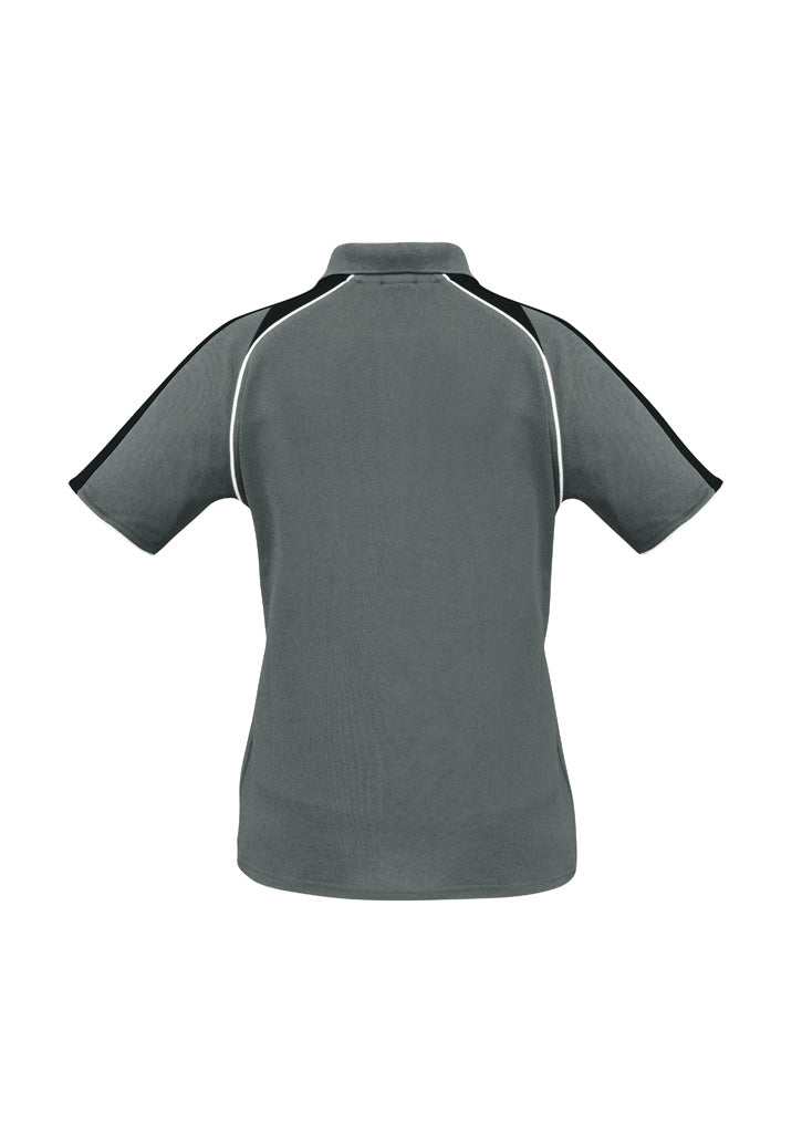 Biz Collection Womens Triton Short Sleeve Polo - Ash/Black/White