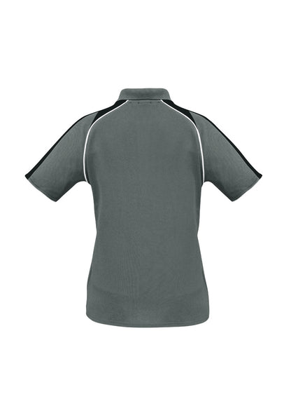 Biz Collection Womens Triton Short Sleeve Polo - Ash/Black/White