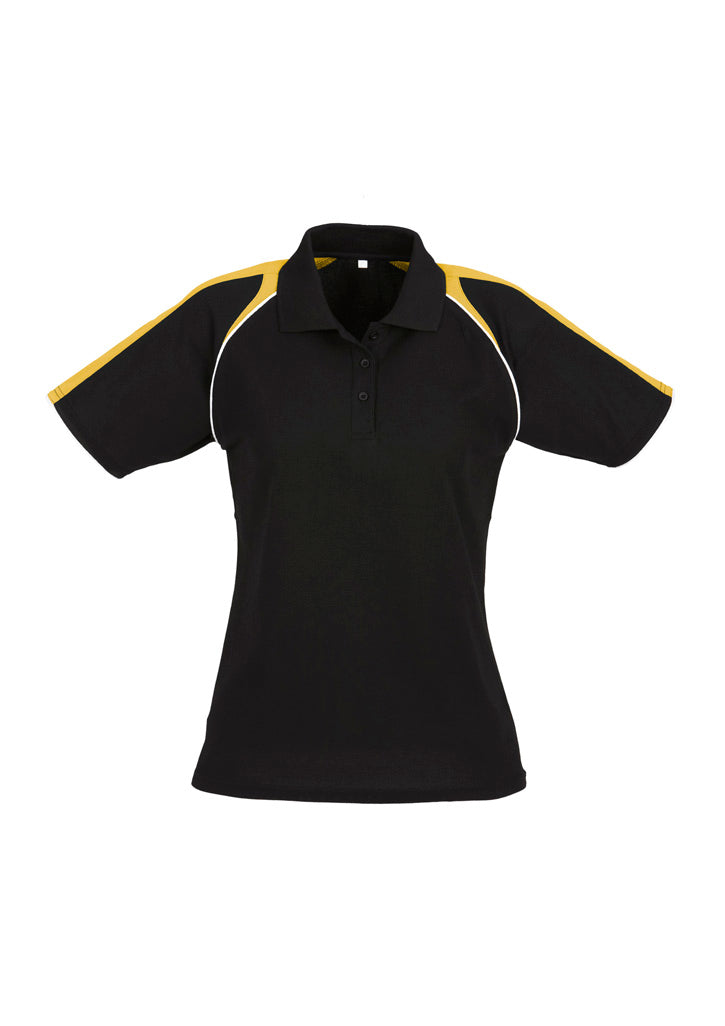 Biz Collection Womens Triton Short Sleeve Polo - Black/Gold/White