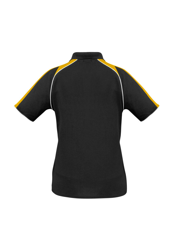 Biz Collection Womens Triton Short Sleeve Polo - Black/Gold/White